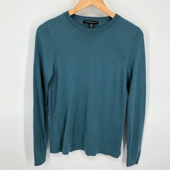 Katherine Barclay Merino Wool Crewnweck Sweater Womens Medium Blue - Picture 1 of 10